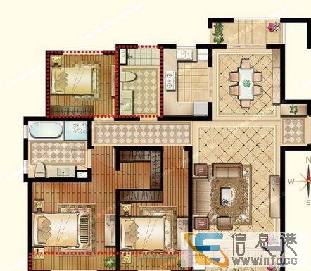 金恒豪庭三房齐全2400元靓楼层三阳台有套间