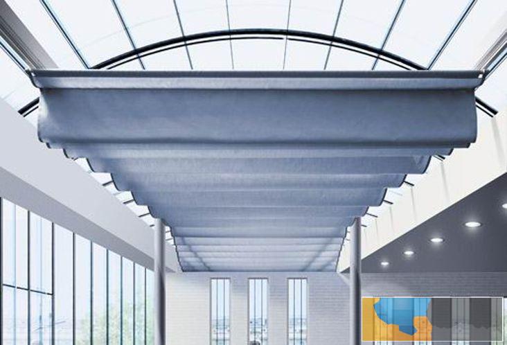 大同左云波浪式天棚帘阳光房折叠天幕帘供货商