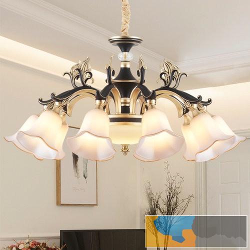 行云流水别墅欧式灯 古典灯饰 云石吊灯