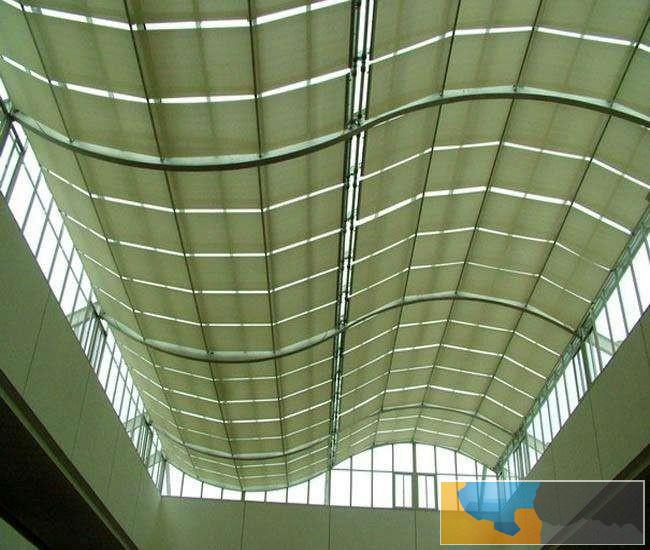 承接大城室内遮阳帘天棚帘折叠卷轴式天棚帘