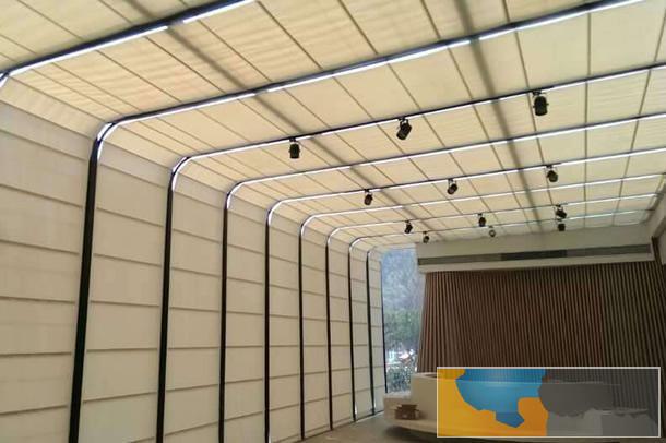 太原万柏林优质天棚帘弧形天幕帘办公窗帘定做