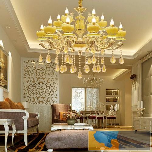 乌兰察布尖扁罩花灯 古典灯饰 美式大吊灯