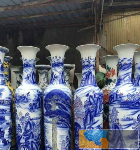 迎客松开业花瓶 龙纹一帆风顺大花瓶 酒店宾馆花瓶