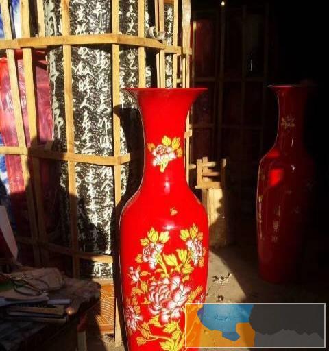 锦绣山河花瓶 开业礼品 迎客松饭店花瓶