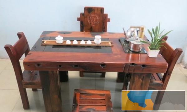 湘潭市老船木家具茶台餐桌椅子实木茶桌子沙发茶几办公桌柜子架子