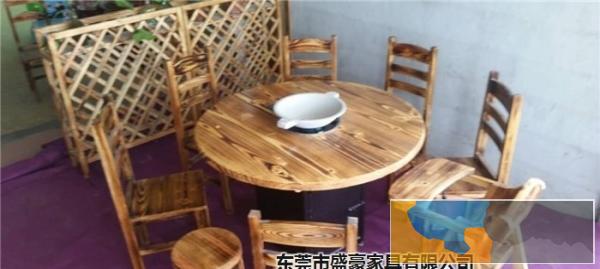 厂家直销火焰鹅餐厅桌椅,农庄桌椅,醉鹅餐厅桌椅,碳化防腐木