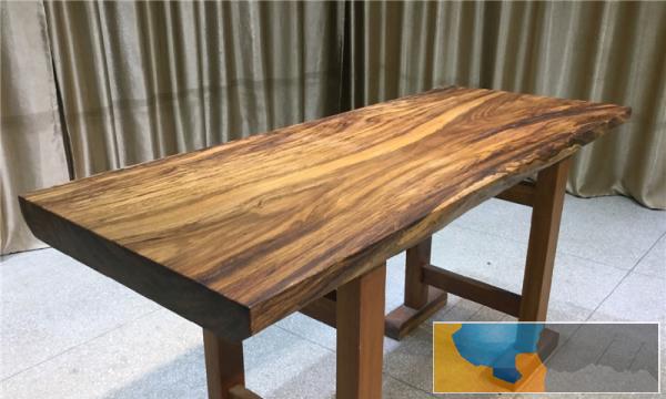 南美花梨巴花实木大板茶桌奥坎胡桃木乌金木餐桌书法桌整木茶台