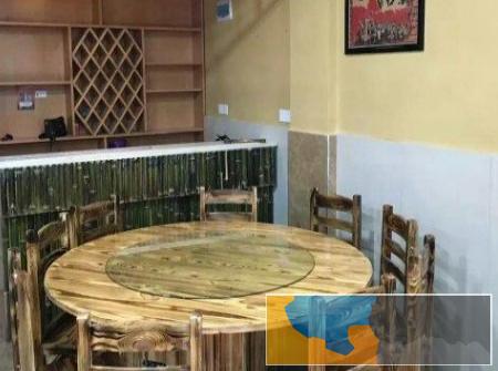 厂家直销醉鹅餐厅桌椅,农庄桌椅实木餐桌餐椅套件 火烧碳化木