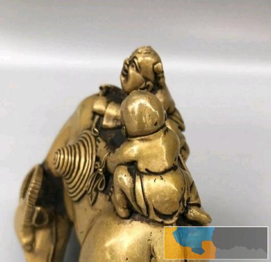 童子牧牛纯铜摆件