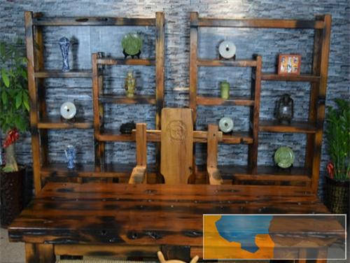 周口市老船木家具茶桌茶台办公桌餐桌沙发茶几吧台椅子实木门窗