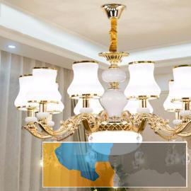 张掖欧式吊灯锌合金水晶灯美式客厅灯餐厅灯卧室大气灯具现代简约
