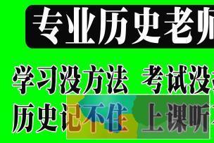 专业辅导历史，高一高二高三历史一对一辅导，有方法