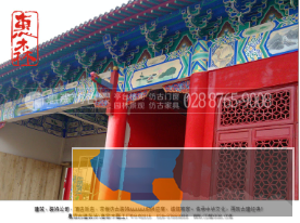 雅安 西昌 巴中 绵阳实木匾牌 斗拱彩绘 景观风车水车厂家