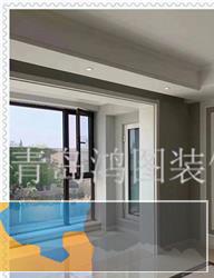 青岛鸿图装饰龙樾湾126平米美式风格实景工地效果图