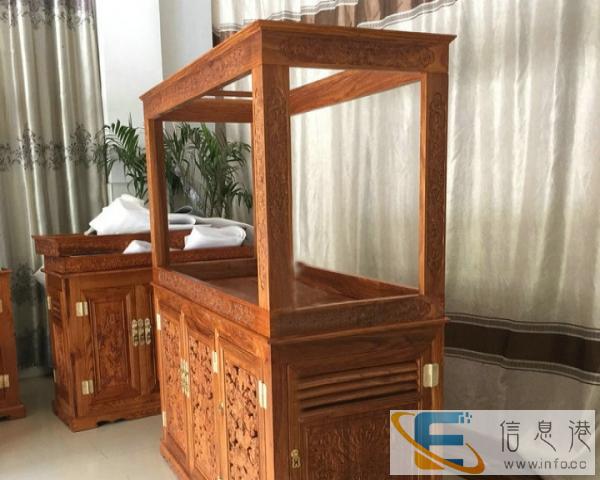 安阳老船木批 设计定做雕花精品鱼缸底柜实木鱼缸底柜