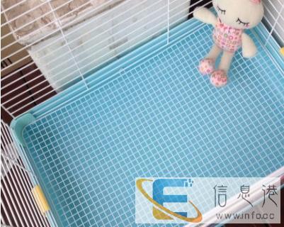 出售一个9成新Alice宠物笼,蓝色小号的送食盆