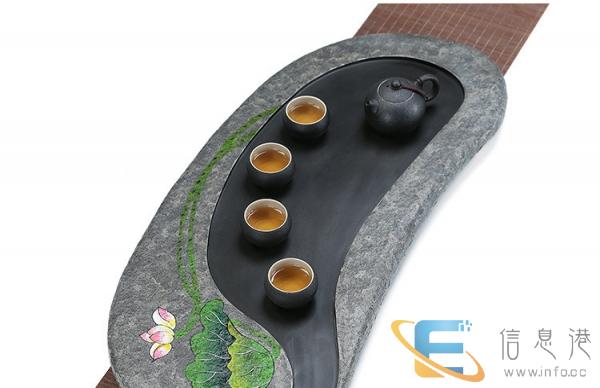 吉安高档乌金石茶盘黑金石厂家直销特价大号石头天然茶台茶具石材