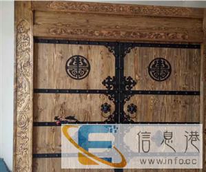 别墅双开大门　原木庭院大门　正品实木大门