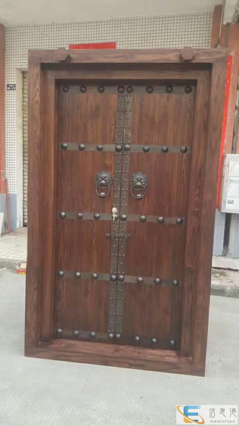别墅双开实木大门农村古典进户大门防盗酒店会所山庄茶楼入户大门