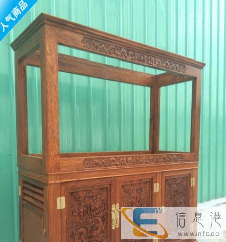 鱼缸茶台 实木雕花水族箱 十大品牌鱼缸专卖