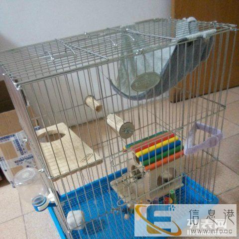 龙猫一套用具,笼子及内部件及冰窝饲料等整套