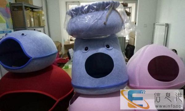 乌海市狗窝猫窝批发 卡通宠物毛毡窝