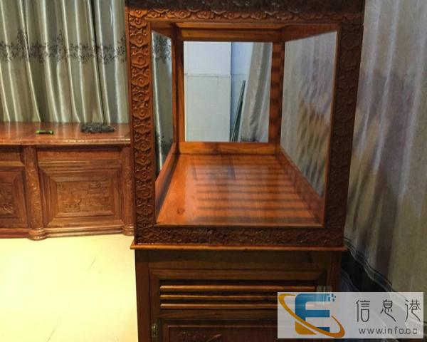 湘潭招财水族箱 红木鱼缸专卖 鱼缸观赏水族箱