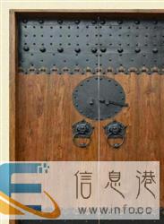 乡村庭院榆木农村门门楼进户双对老院子开旧入户木门