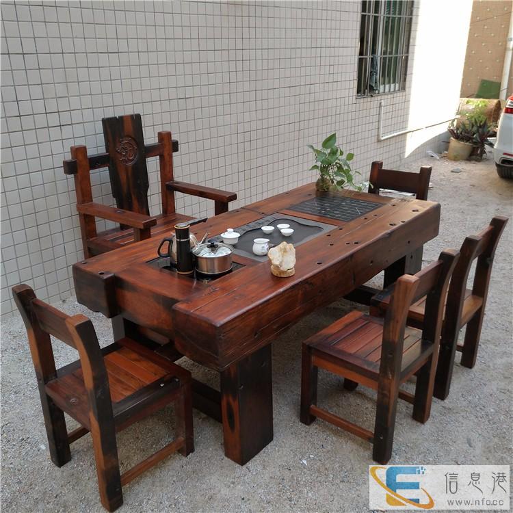 老船木茶几客厅接待沙发配套实木炕几功夫茶桌现代中式