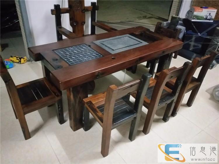 老船木茶桌椅组合 简约休闲古典泡茶桌厂家直销
