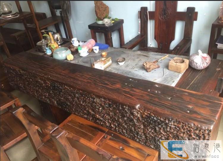 特价老船木龙骨茶桌椅组合 船木茶台