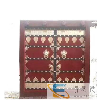 老榆木实木大门双开门进户门庭院门别墅大门寺庙大门定制