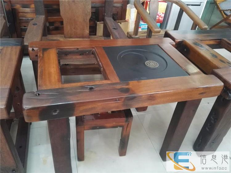 船木小茶台仿古茶几老船木家具博古架