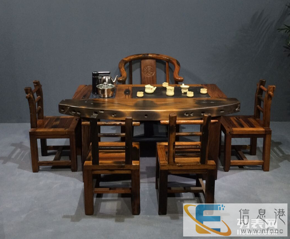 黄石市老船木茶桌椅子仿古茶台实木沙发茶几餐桌办公桌家具博古架