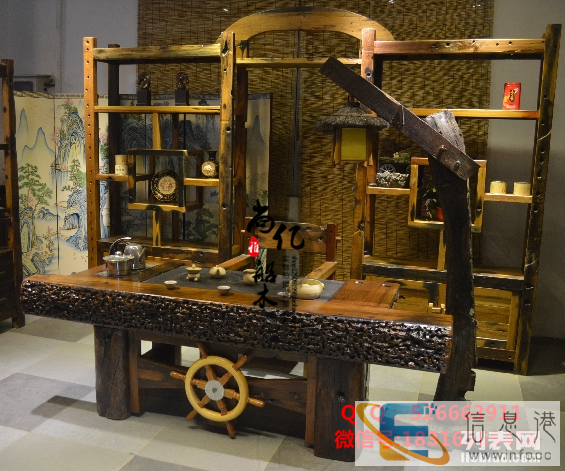 江门老船木尚亿家具沉船木茶桌茶台大班茶台茶几茶桌