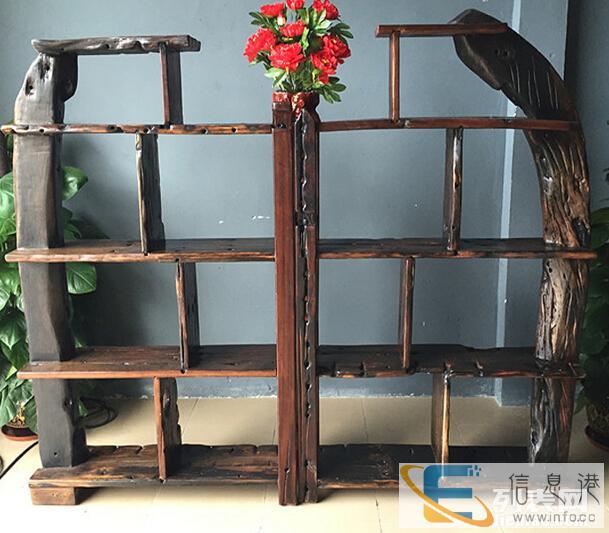 焦作市老船木茶桌椅子仿古茶台实木沙发茶几餐桌办公桌家具博古架