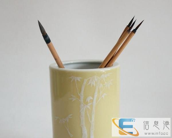 景德镇陶瓷摆件 仿古颜色釉笔筒 建国瓷厂陶瓷
