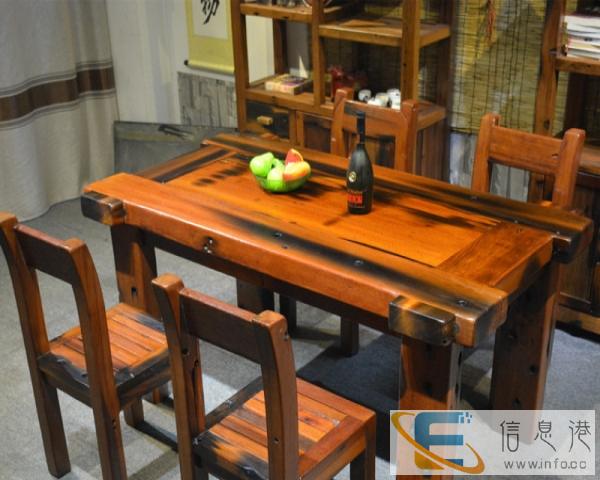 老船木仿古功夫茶桌 椅组合船木家具茶几 实木泡茶茶艺桌