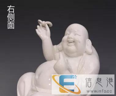 德化白瓷戏福小弥勒佛像摆件家居小摆件