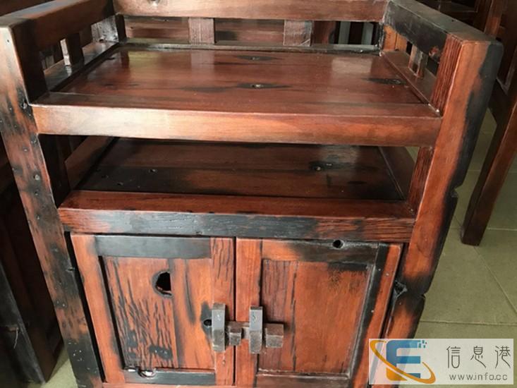 老船木会客茶台原生态实木茶台龙骨茶台茶桌椅阳台小茶桌