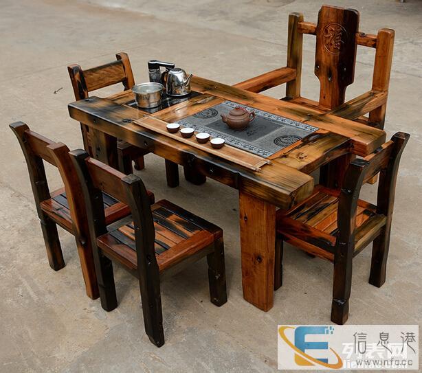 旧船木茶桌椅组合仿古实木家具茶几阳台功夫茶台茶桌批发