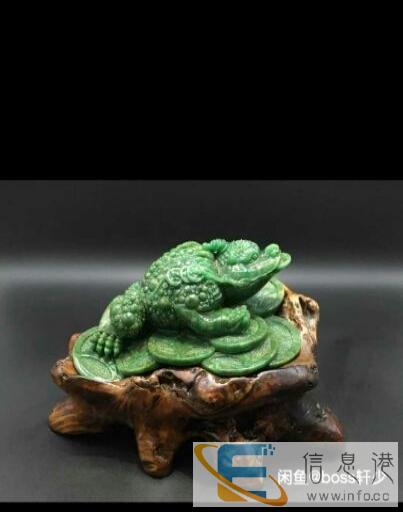 天然色大师纯手工雕金蟾摆件