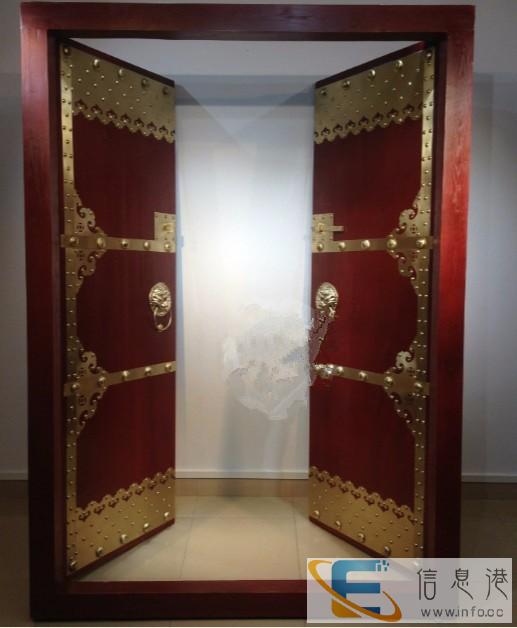 榆木中式古典会所农庄门松木仿古别墅大门