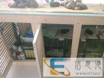 超白鱼缸底滤实木柜子