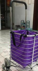 宝丽雅购物车铝合金爬楼梯买菜车可折叠便携六八轮小推车手拉车行