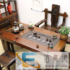 老船木茶桌简约茶几客厅功夫茶台实木办公室内泡茶桌原木沙发餐桌