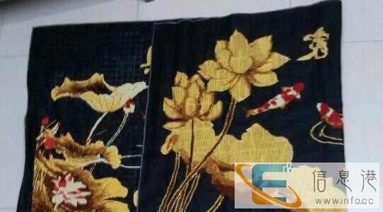 家和万事兴福鱼聚财十字绣金色荷花九鱼图鸿运金荷