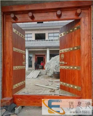 仿古别墅实木门定制 实木寺庙门榆木炮钉大门厂家直销