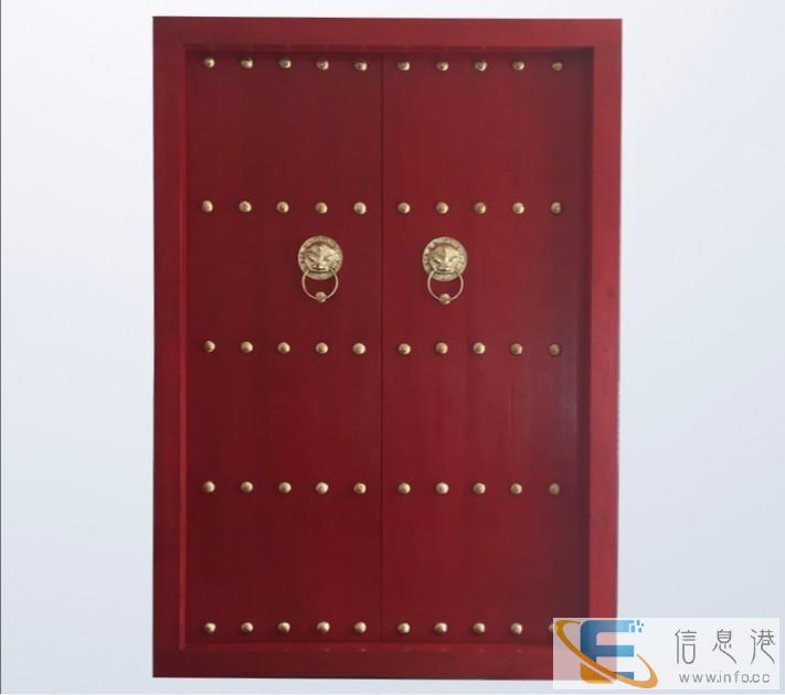 老榆木古别墅庭院大门乡村原木门进户双开门实木寺庙门