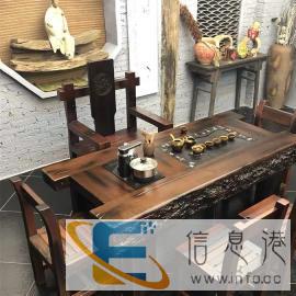 老船木实木现代仿古家具中式茶几办公桌博古架组合